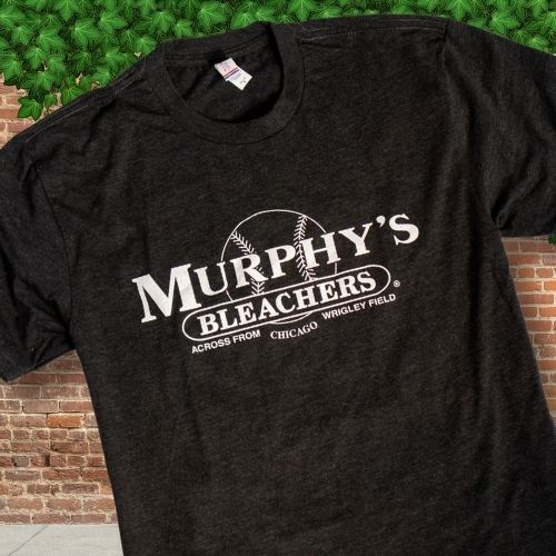 Official Murphy's Bleachers Logo T-Shirt front view, perfect for any Cubs fan looking for a unique and authentic piece of fan gear